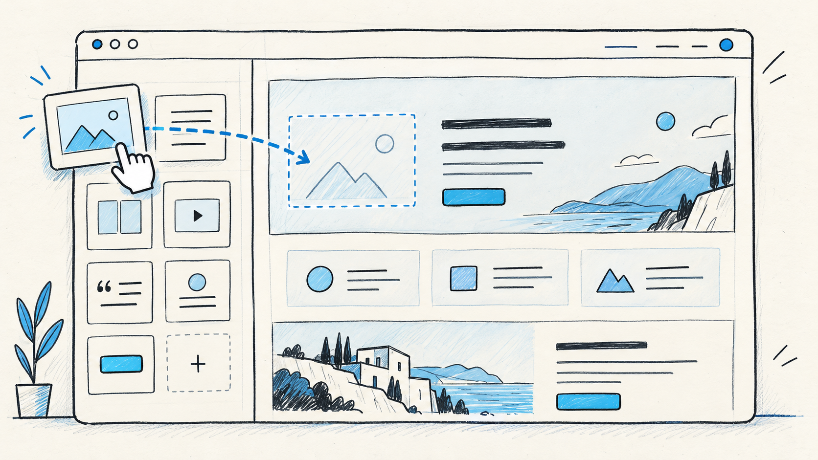 Editor visual do Canvas renderizando um app headless